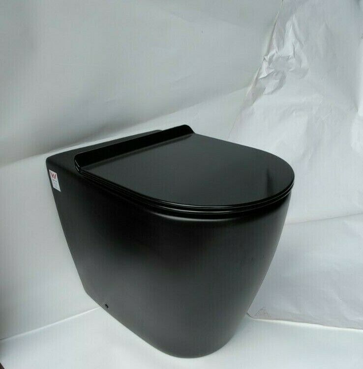 In Wall Concealed Cistern Toilet Matte Black pan chrome Rimless floor mount