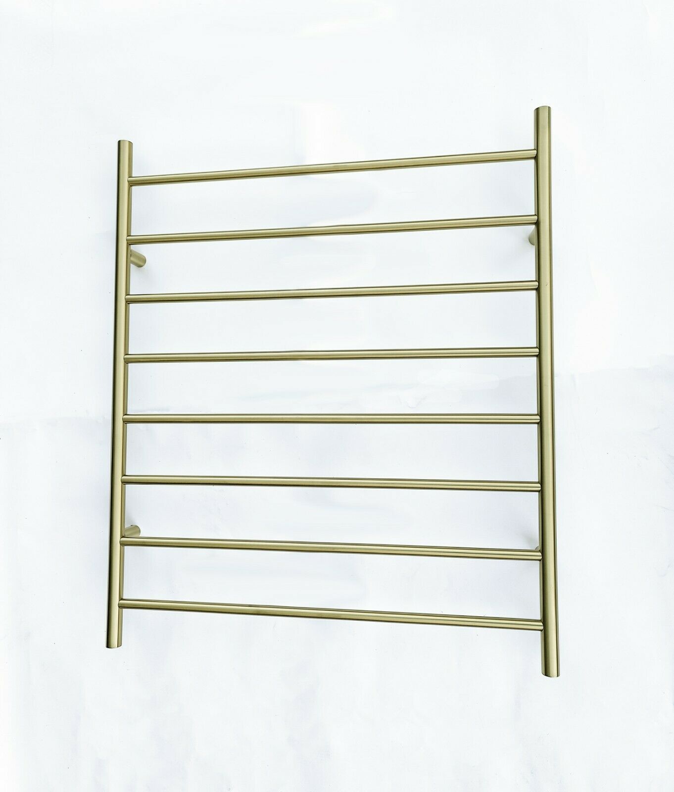 Brushed Brass Gold Non Heated Towel Rail rack Ladder round 850 mm wide 8 bar