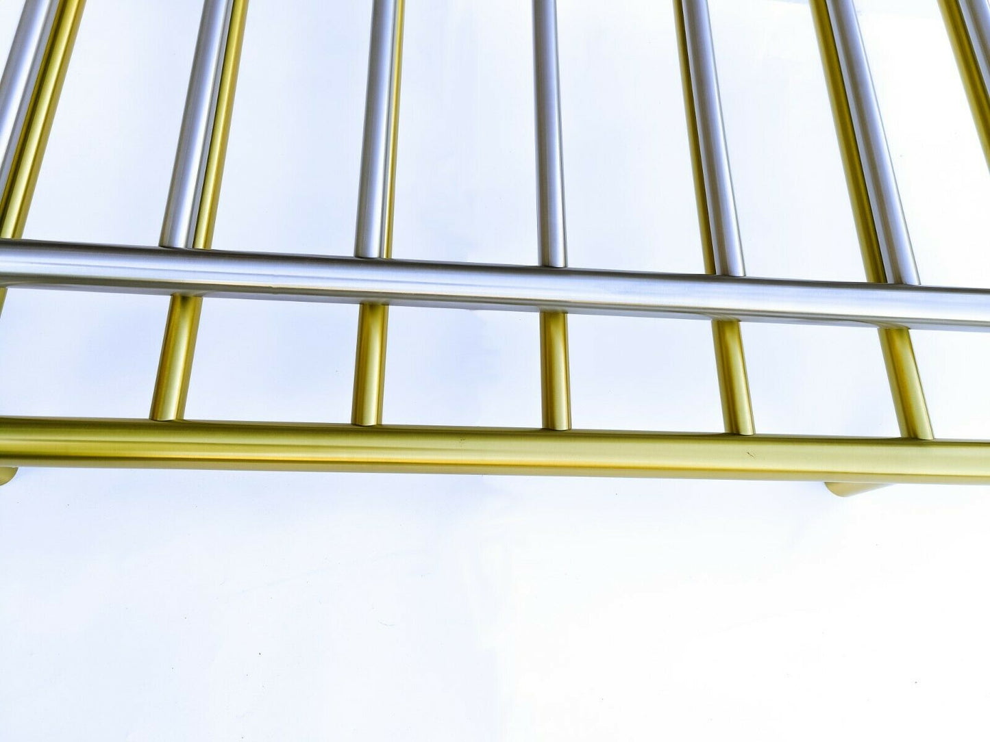 Brushed Brass Gold Non Heated Towel Rail rack Ladder round 850 mm wide 8 bar