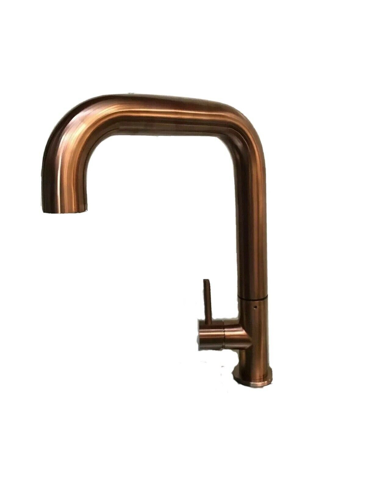 Brushed rose gold copper stainless steel square neck kitchen mixer tap NO LEAD