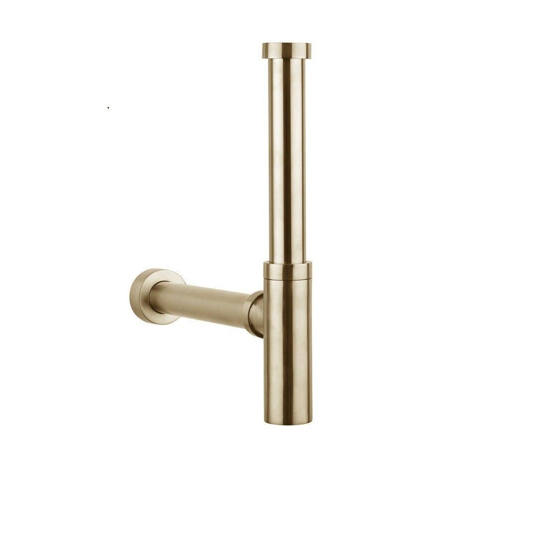 Brushed Gold p trap ROUND BOTTLE TRAP 32/40 mm WASTE for wall hung basin vanit